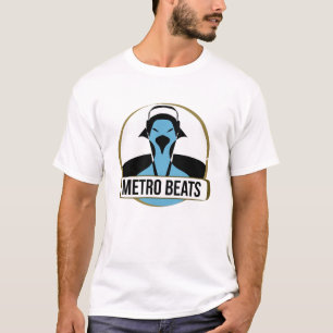 Camiseta Ilustração do pombo com fones de ouvido