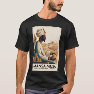 Camiseta Ilustração do Rei Africano do Império Mali Mansa M