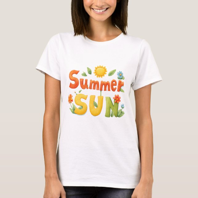Camiseta Ilustração do Sol de Verão (Frente)