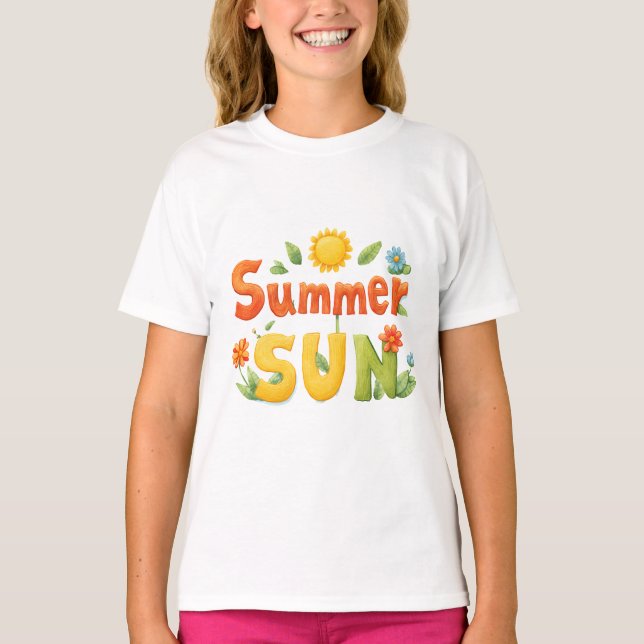 Camiseta Ilustração do Sol de Verão (Frente)