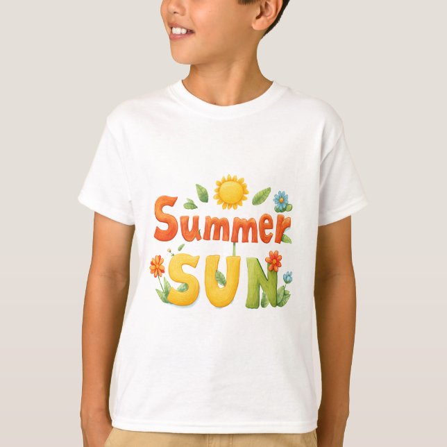 Camiseta Ilustração do Sol de Verão (Frente)
