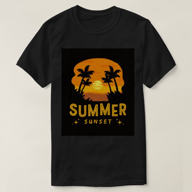 Camiseta Ilustração do Sunset Summer (Frente do Design)