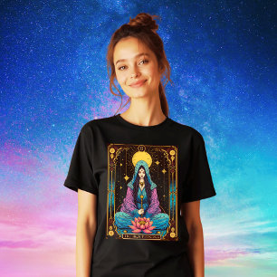 Camiseta Ilustração do Tarot, a Sumo Sacerdotisa