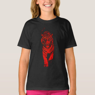Camiseta Ilustração do Tigre Vermelho - Arte Animal Gráfica