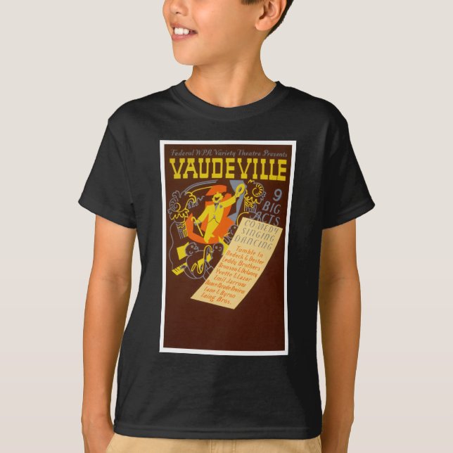 Camiseta Ilustração do vaudeville do poster vintage (Frente)