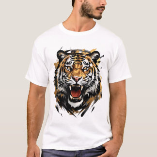Camiseta Ilustração do vetor de rosto do Tiger Rousado