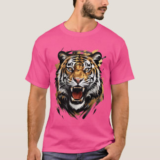 Camiseta Ilustração do vetor de rosto do Tiger Rousado