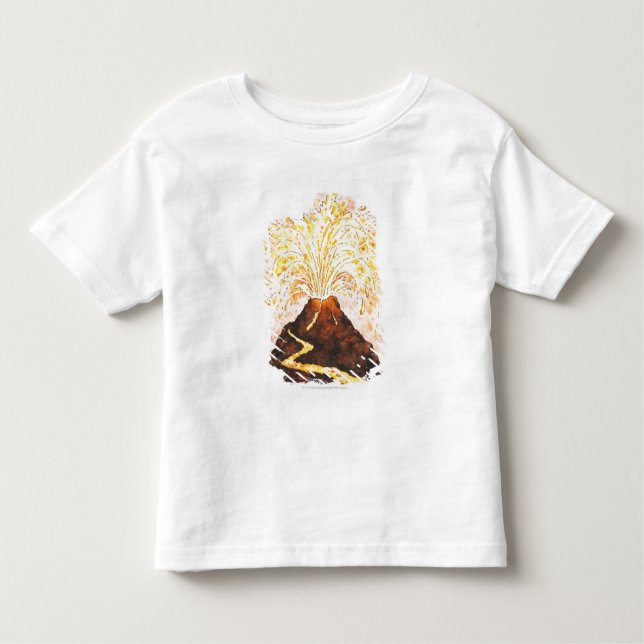 Camiseta Ilustração do vulcão que entra em erupção (Frente)