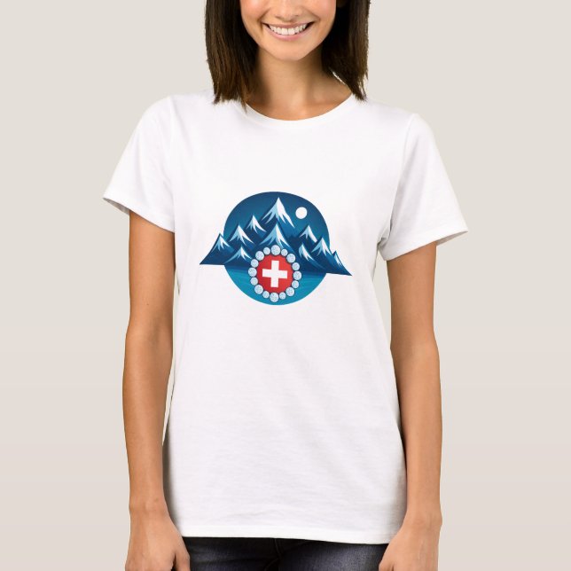 Camiseta Ilustração dos Alpes Suíços (Frente)