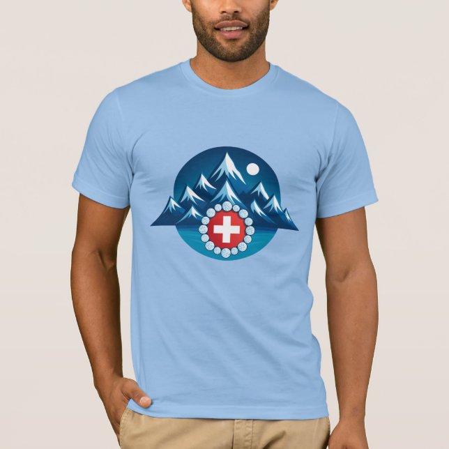 Camiseta Ilustração dos Alpes Suíços (Frente)