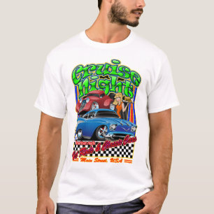 Camiseta Ilustração dos carros clássicos e dos carros de