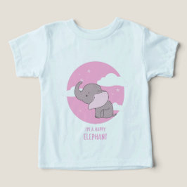 Camiseta Ilustração "Elefante Feliz", Crianças Células Cor-