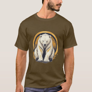 Camiseta Ilustração Elegante de Urso Polar
