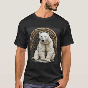 Camiseta Ilustração Elegante de Urso Polar