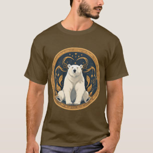Camiseta Ilustração Elegante de Urso Polar
