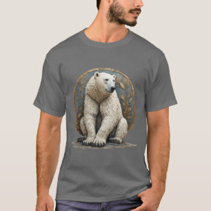 Camiseta Ilustração Elegante de Urso Polar