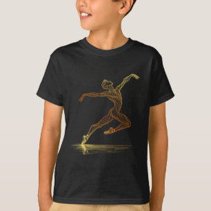 Camiseta Ilustração Elegante do Dançador de Balés de Arte d