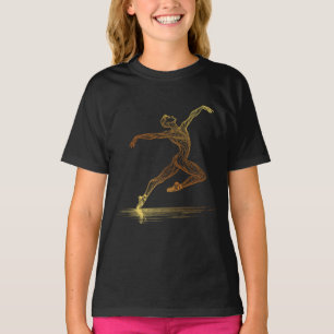 Camiseta Ilustração Elegante do Dançador de Balés de Arte d