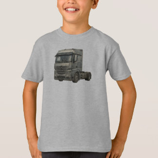 Camiseta Ilustração em Aquarela de Caminhão Semi-Reboque Mo