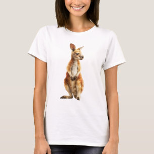 Camiseta Ilustração em Aquarela de Canguru Adorável