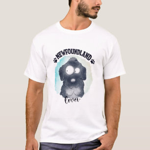 Camiseta Ilustração em Aquarela do Amante do Cão Terra Nova