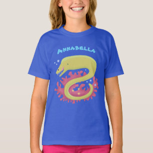 Camiseta Ilustração engraçada de desenho animado de enguia 