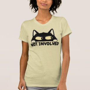Camiseta Ilustração engraçada de gato preto não envolvido
