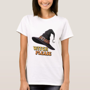 Camiseta Ilustração engraçada de Halloween "Bruxa, por favo