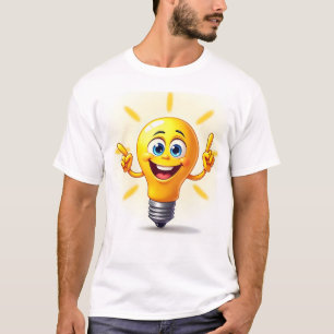 Camiseta Ilustração Engraçada De Luz De Cartoon Andando