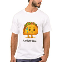Ilustração Engraçada de Taco de Ansiedade em Aquar