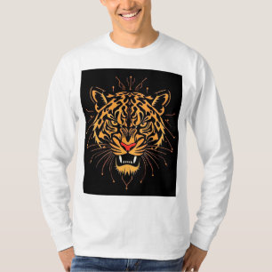 Camiseta Ilustração estilizada da cabeça de um tigre,