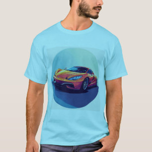 Camiseta Ilustração Estilizada de Carro Esportivo