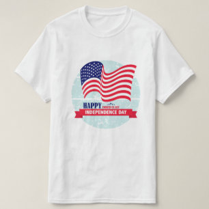 Camiseta Ilustração feliz da bandeira americana do Dia da