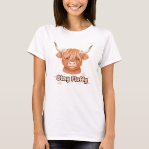 Camiseta Ilustração 'Fique Fofinho' de Vaca das Terras Alta