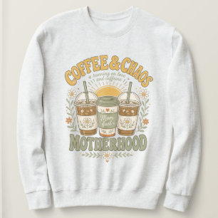 Camiseta Ilustração Floral de Café de Mãe Engraçada