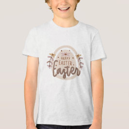 Camiseta Ilustração Floral de Ovo de Páscoa Boho Feliz Prim