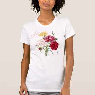 Camiseta Ilustração Floral de Vintage Carnação