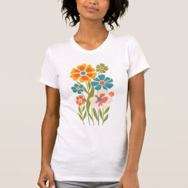Camiseta Ilustração Floral Retro Boho