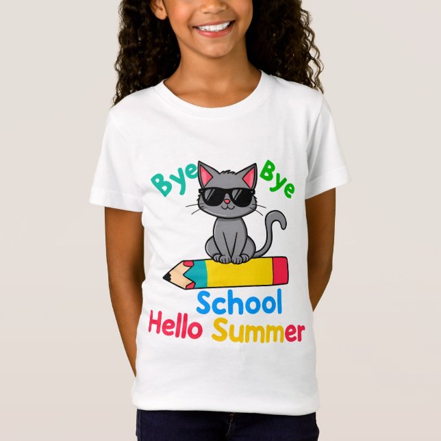 Camiseta Ilustração Fofa de Férias de Verão (Frente)