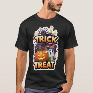 Camiseta Ilustração fofa de Halloween com fantasma abóbora