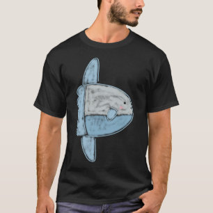 Camiseta Ilustração Fofa de Peixe-Lua do Oceano