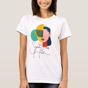 Camiseta Ilustração Geométrica da Face abstrato