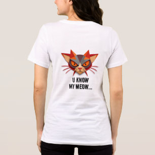 Camiseta Ilustração Geométrica do Rosto de Gato