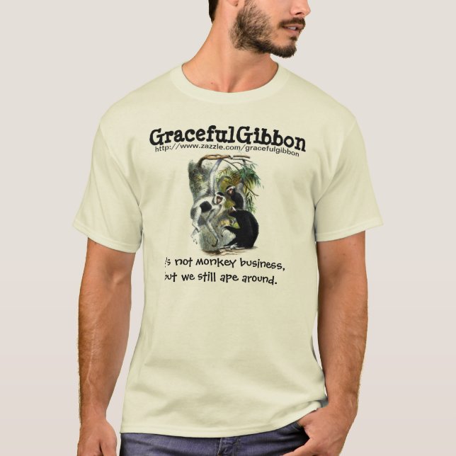 Camiseta Ilustração graciosa do Gibbon (Frente)