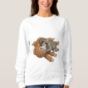 Camiseta Ilustração Gráfica de Macaco, Bebê Macaco Abraçand