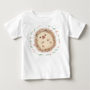 Camiseta Ilustração Hedgehog & Flowers