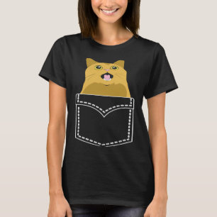 Camiseta Ilustração Humorosa do Gato de Bolso de Kitten