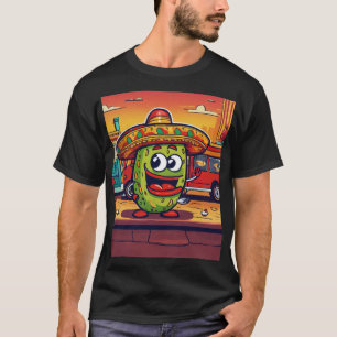 Camiseta Ilustração IA do estilo grafite: Mexicano alegre