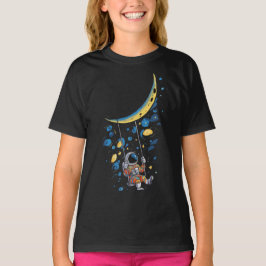 Camiseta ilustração imaginativa e vibrante do espaço