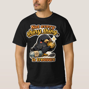 Camiseta Ilustração Kawaii de Corvo Vintage com Citação Sáb